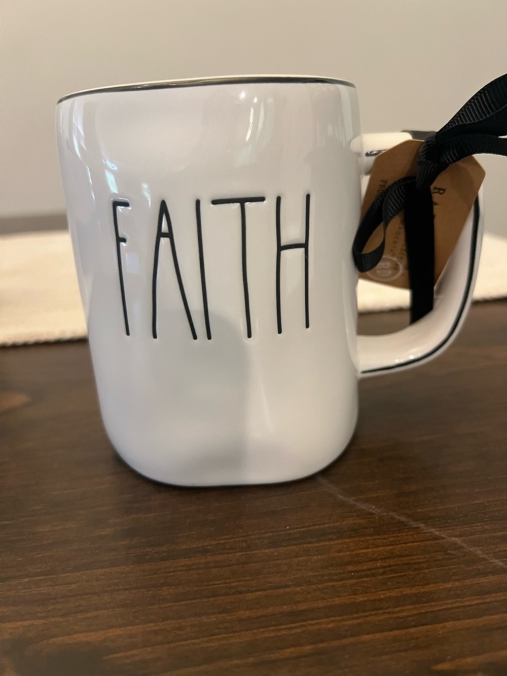 Rae Dunn Faith White Ceramic Mug - Inspirational Home Dining Cup